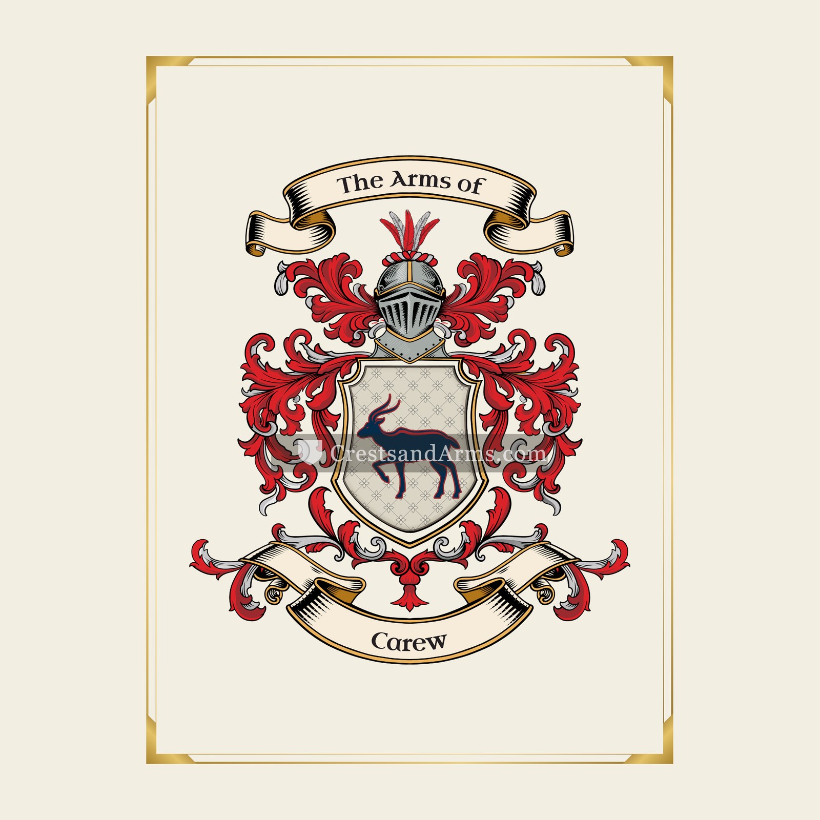 With gold border