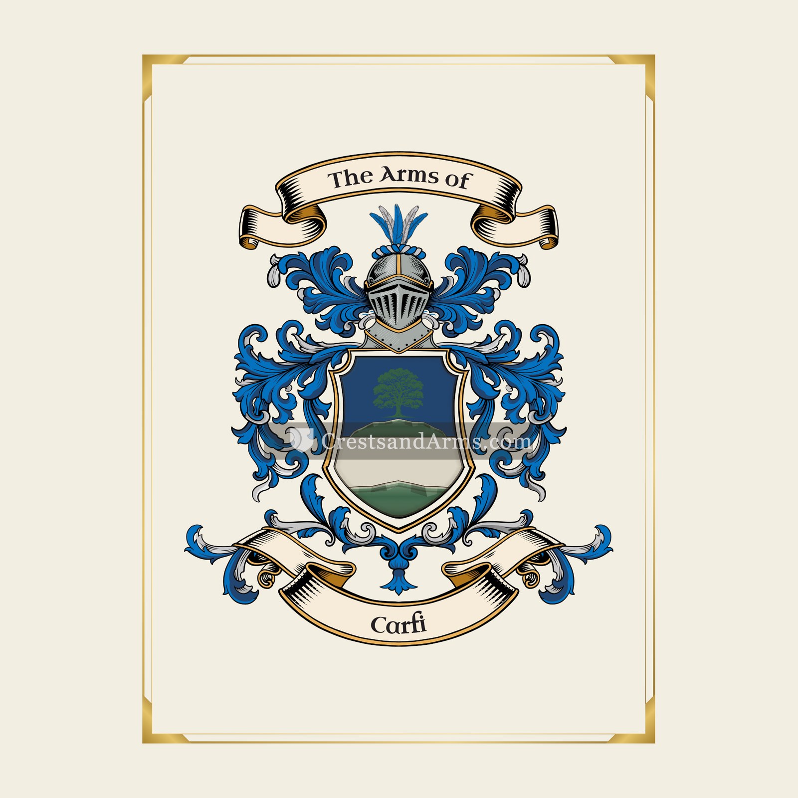 With gold border