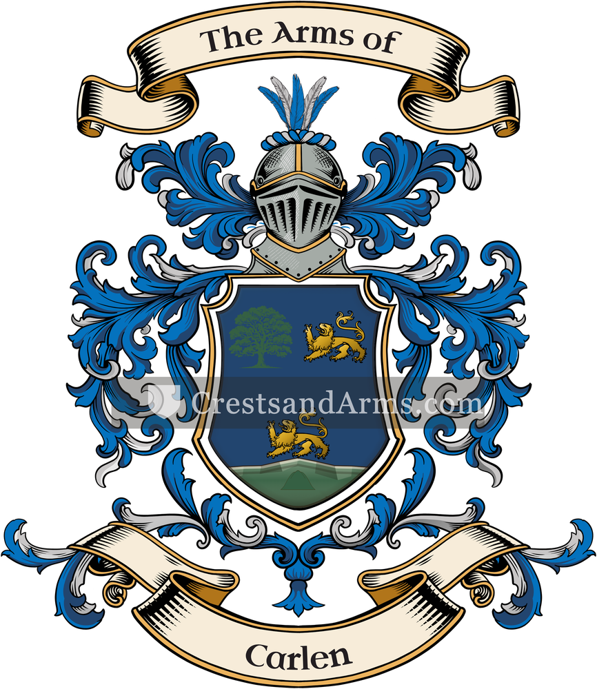 The Carlen coat of arms, drawn from the recorded blazon