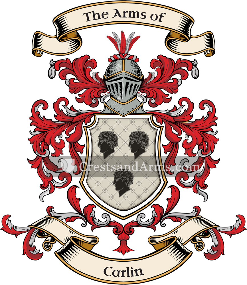 The Carlin coat of arms, drawn from the recorded blazon
