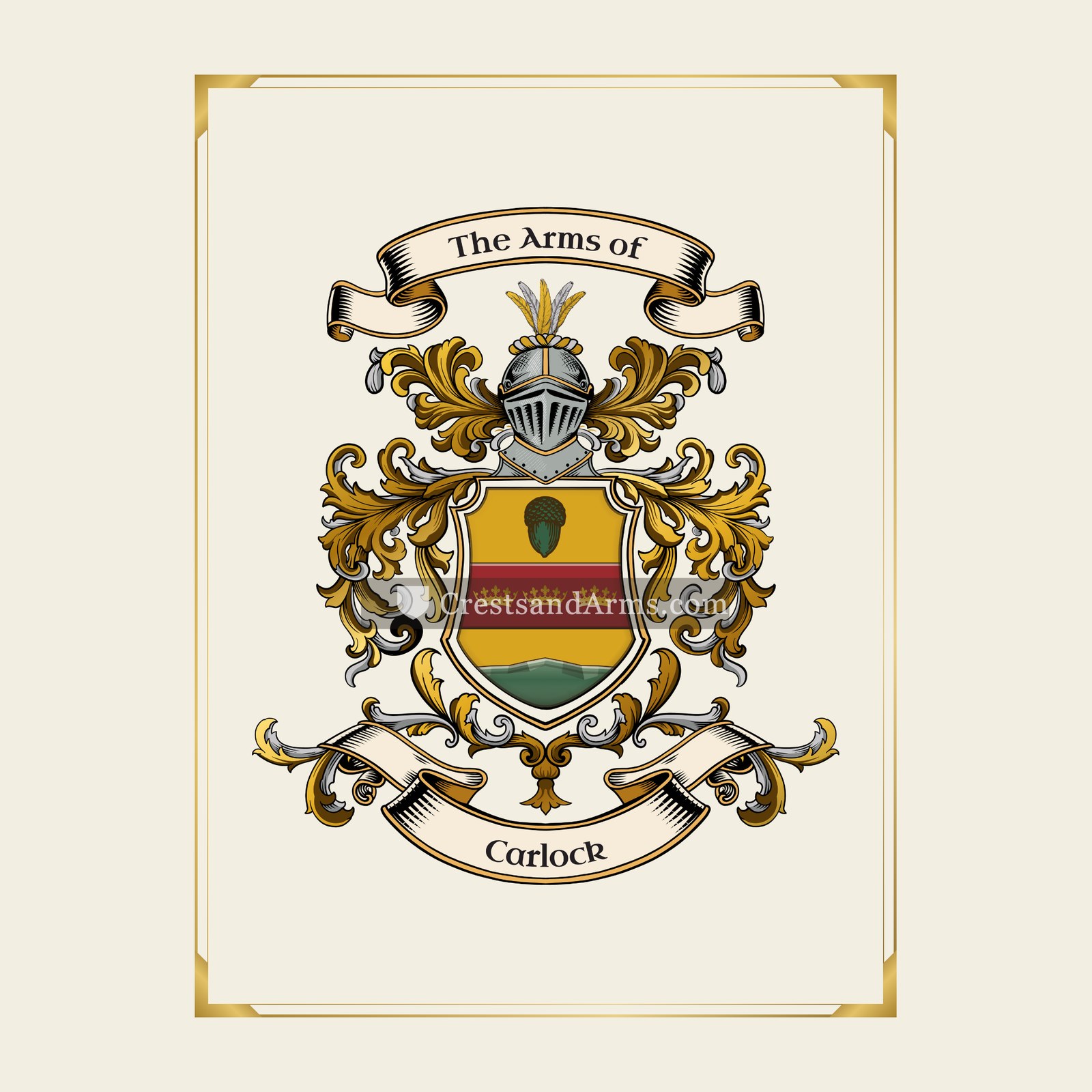 With gold border