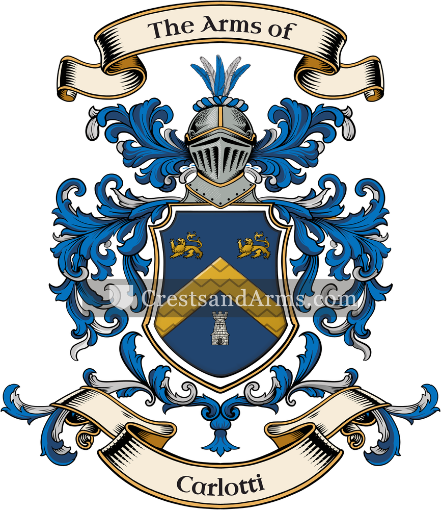 The Carlotti coat of arms, drawn from the recorded blazon