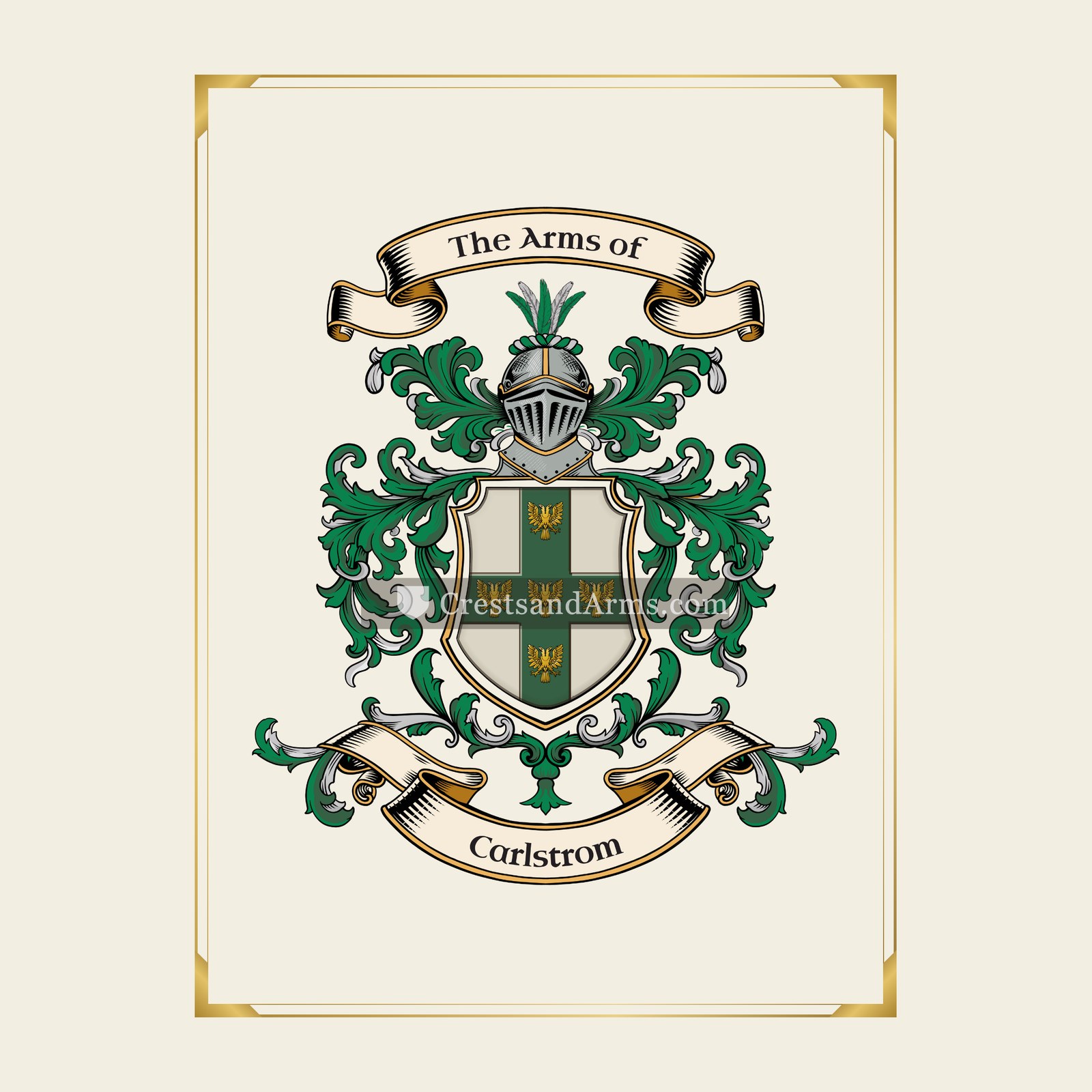With gold border