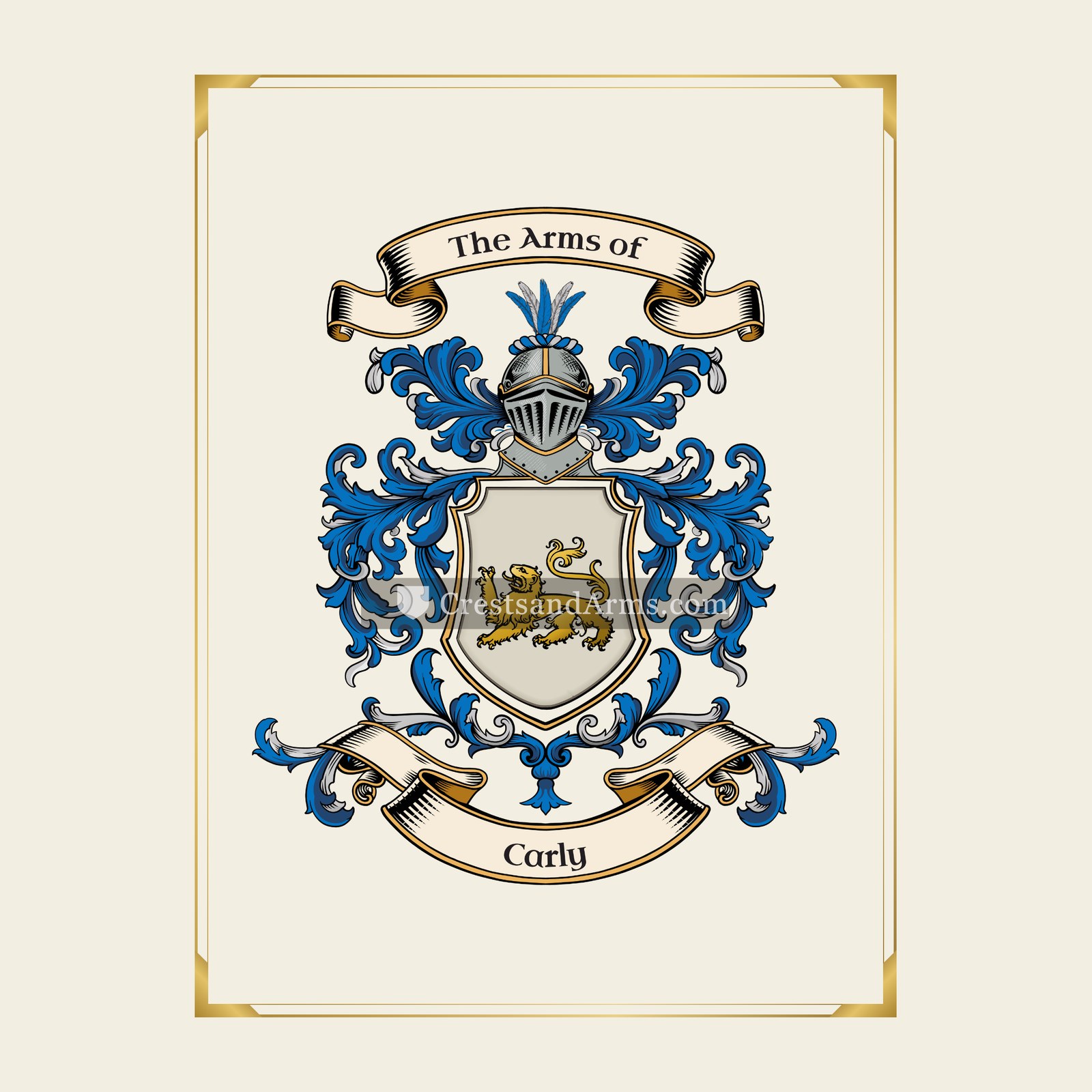 With gold border