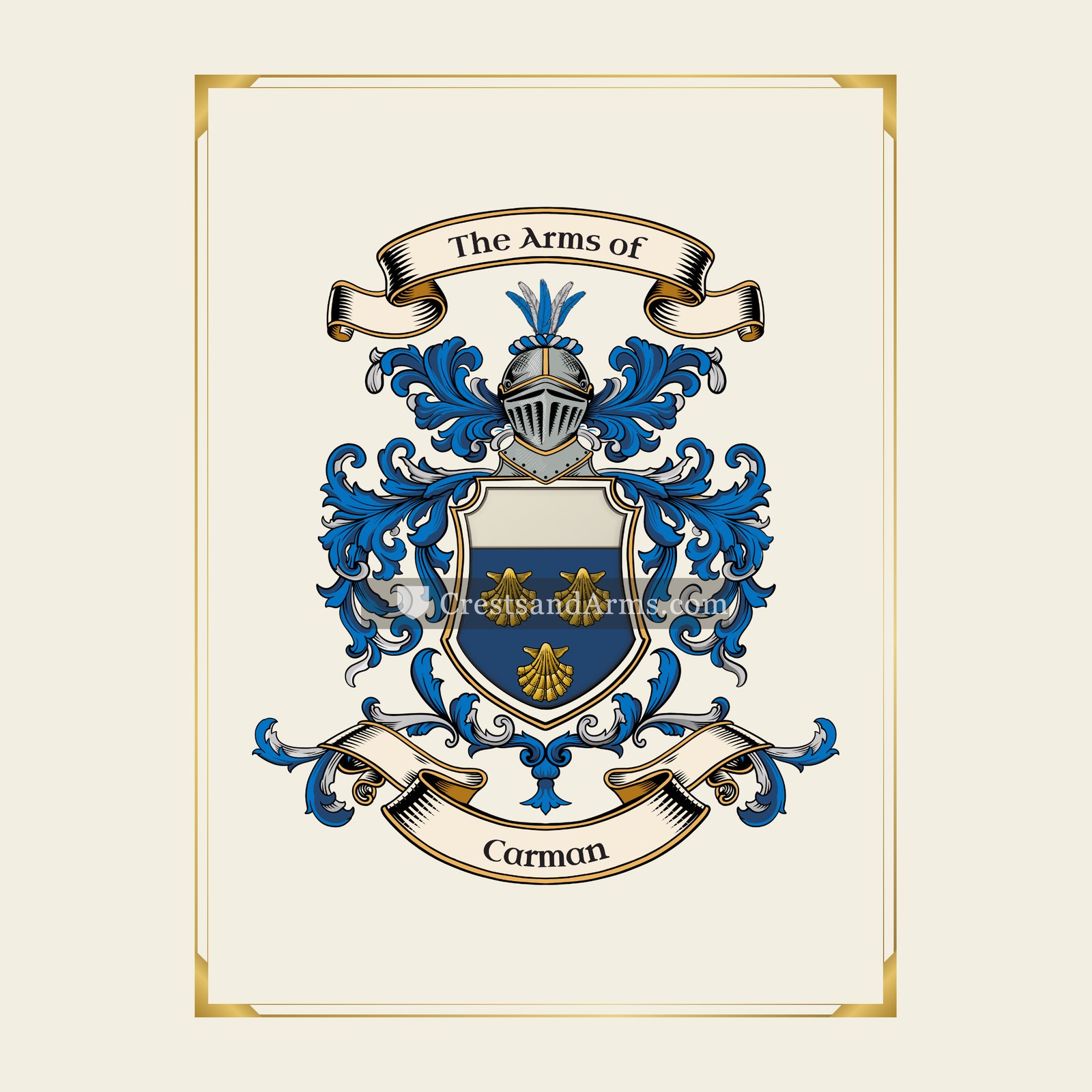 With gold border