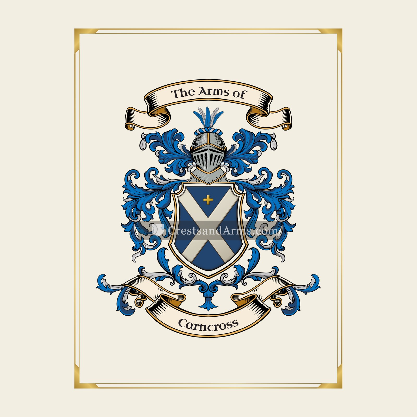 With gold border