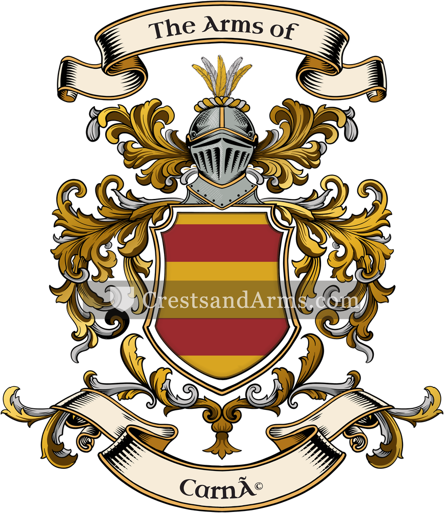 The Carné coat of arms, drawn from the recorded blazon