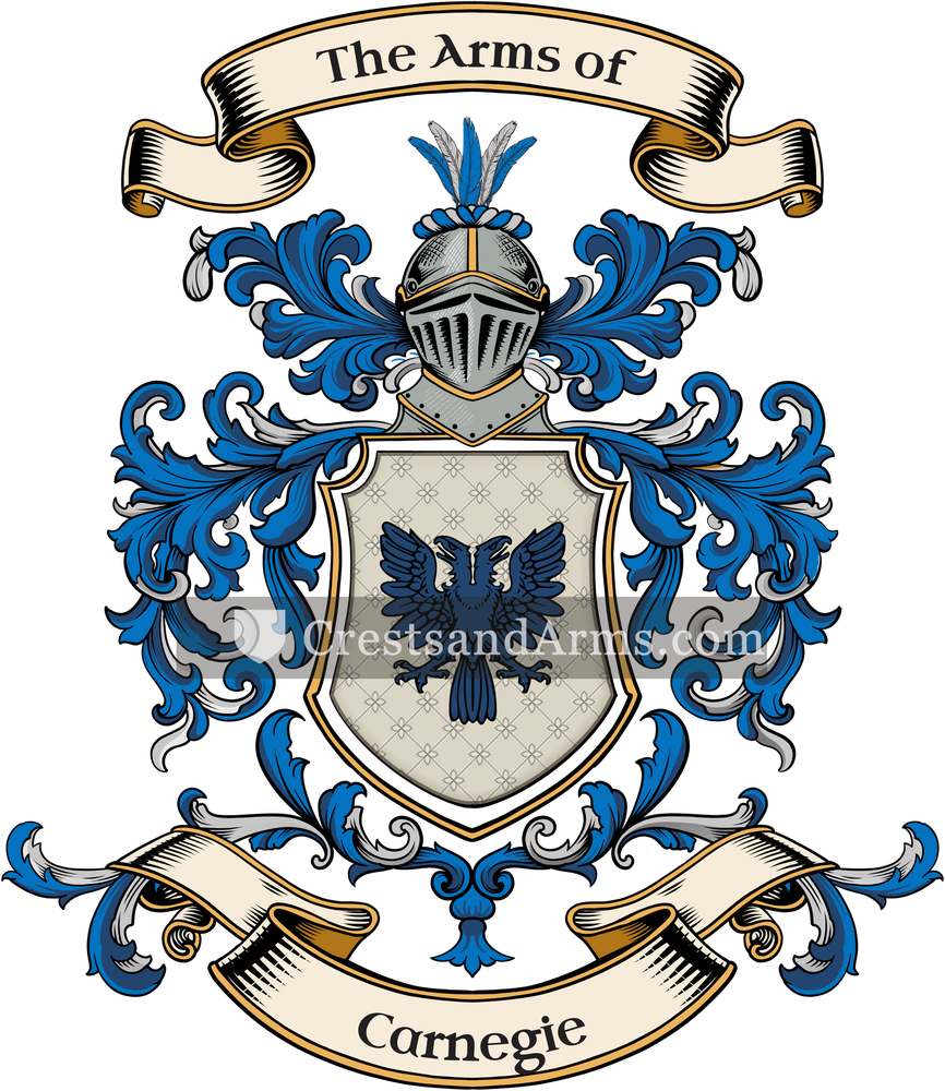 The Carnegie coat of arms, drawn from the recorded blazon