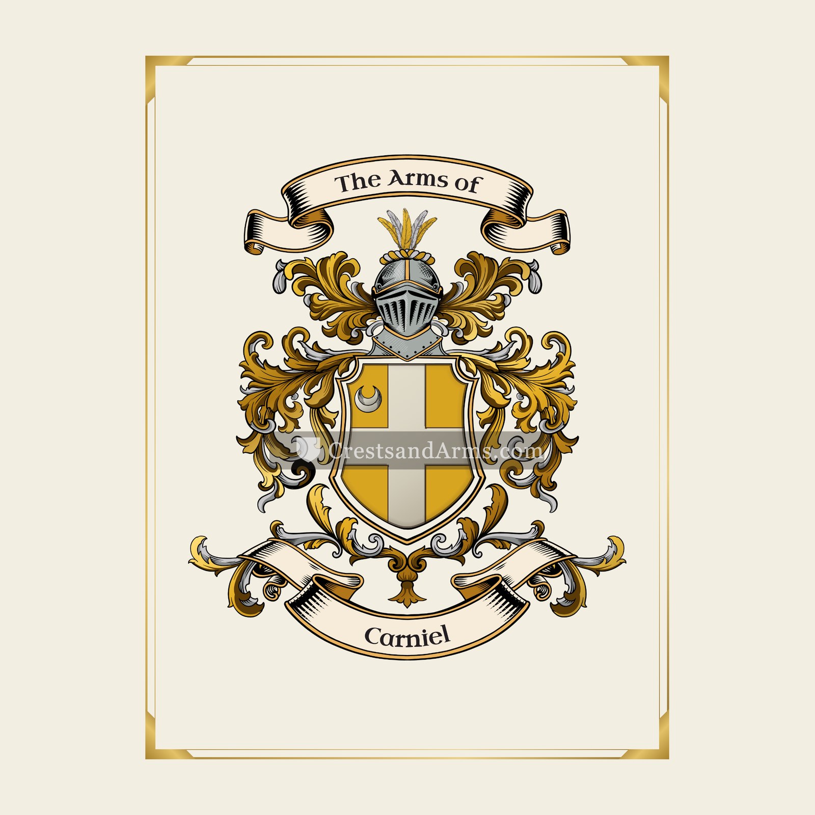 With gold border