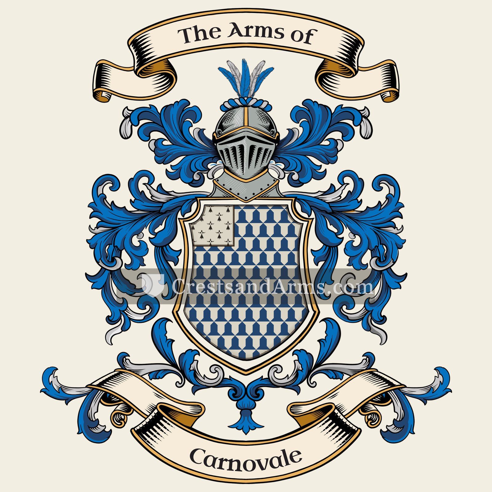 The Carnovale coat of arms, drawn from the recorded blazon