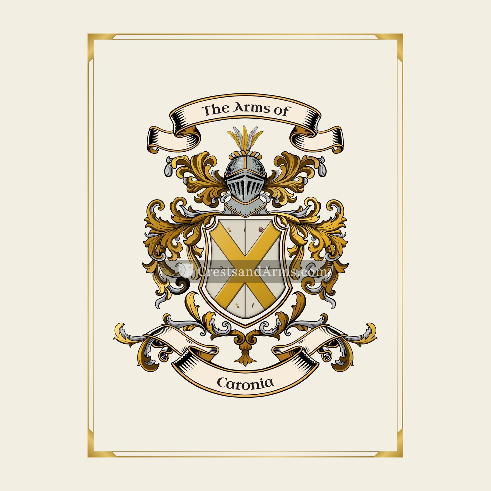 With gold border
