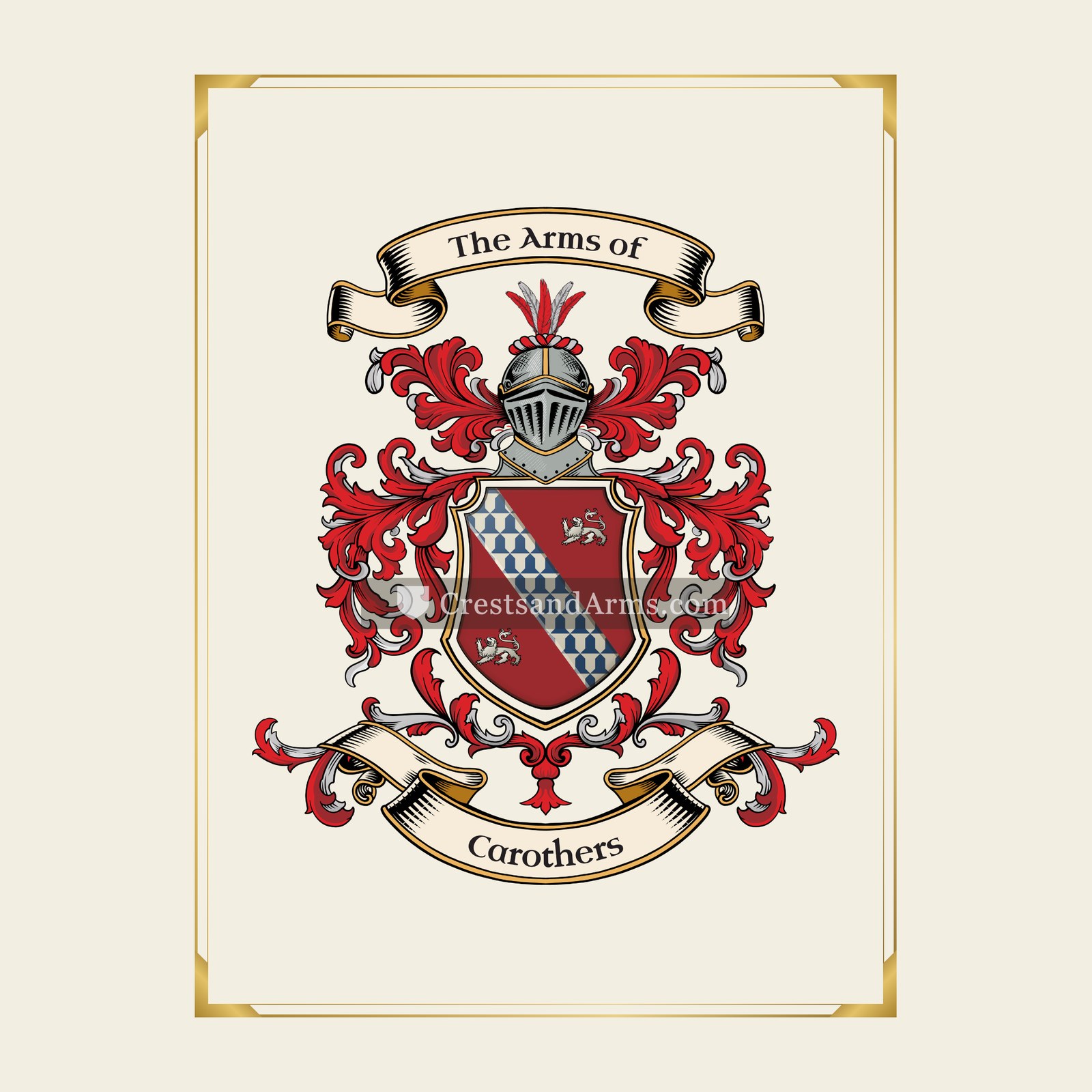 With gold border