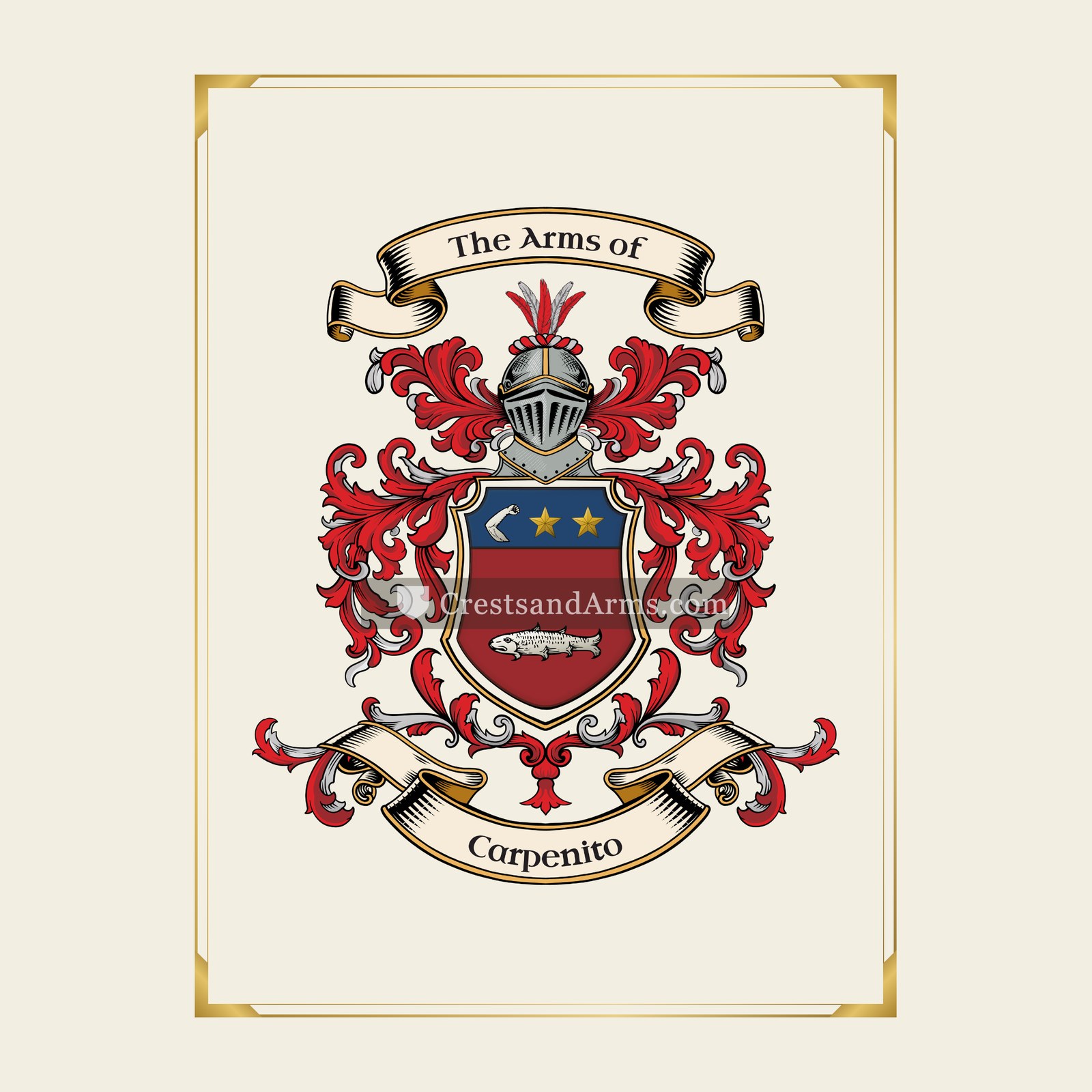 With gold border