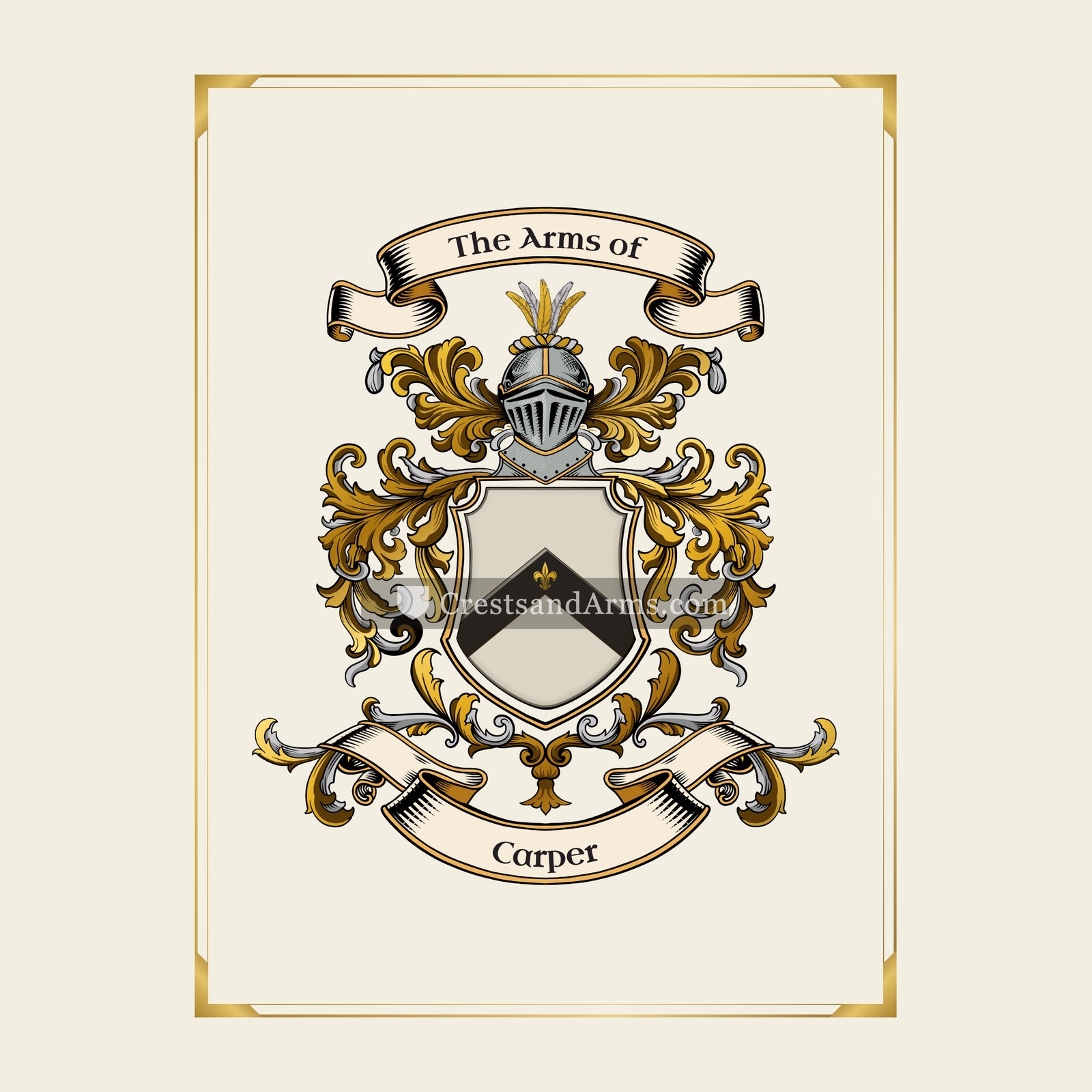 With gold border