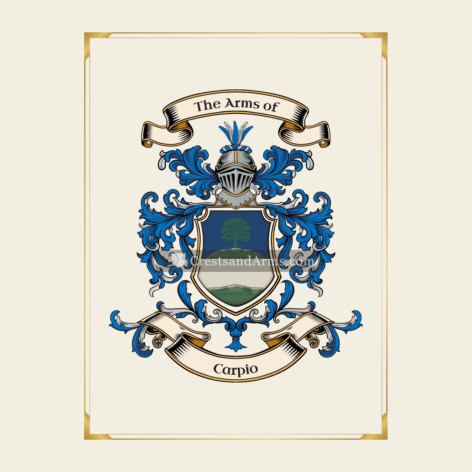 With gold border