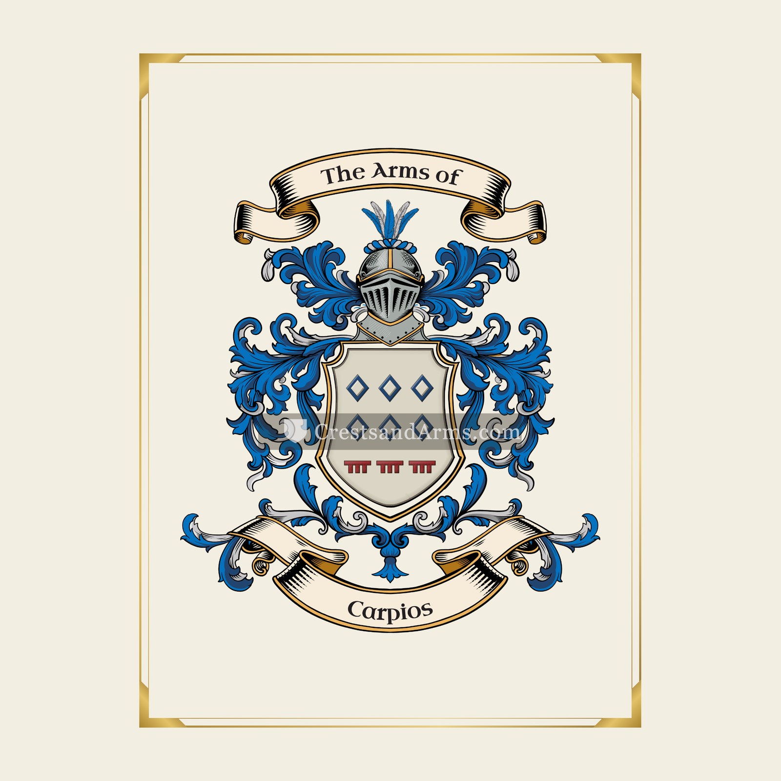 With gold border