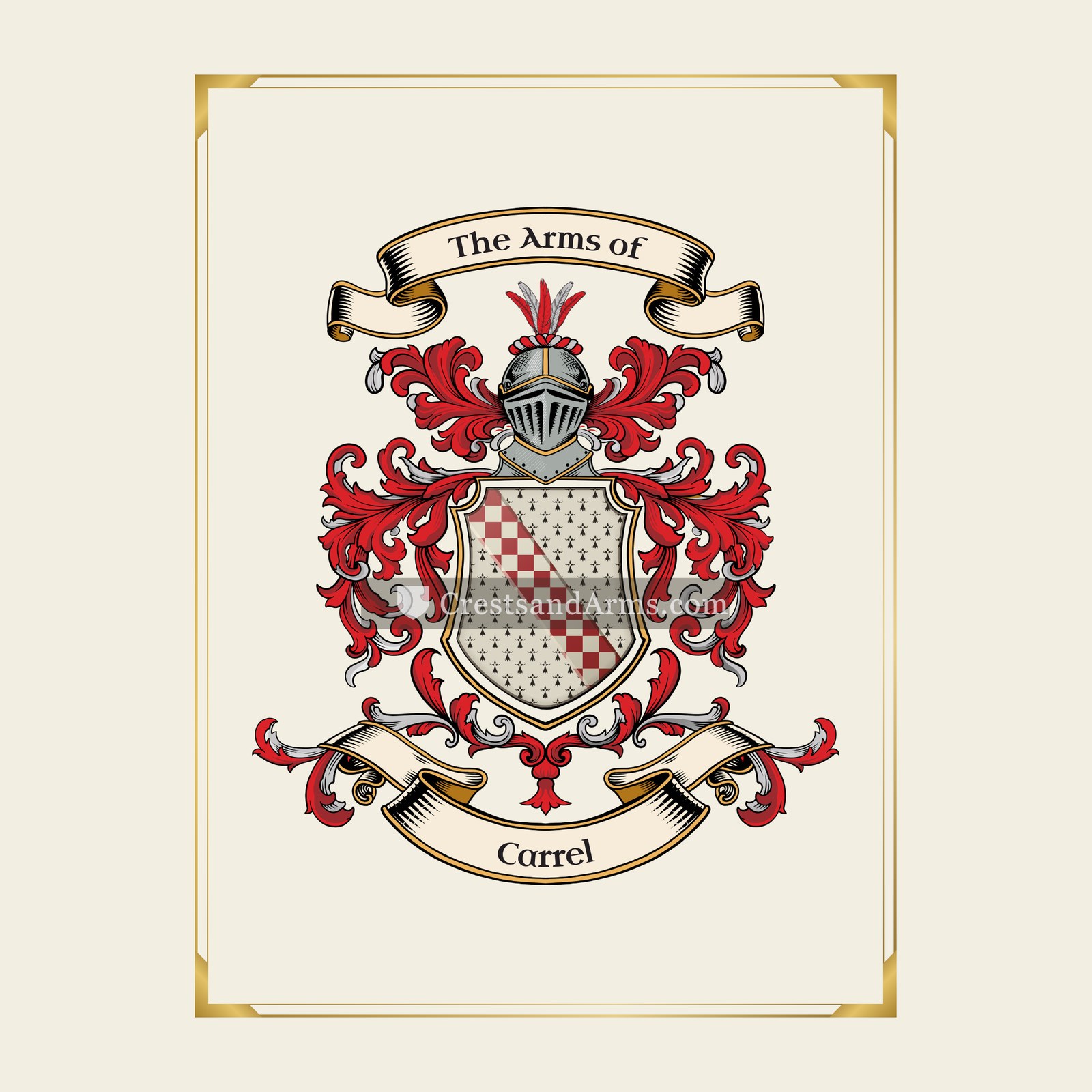 With gold border