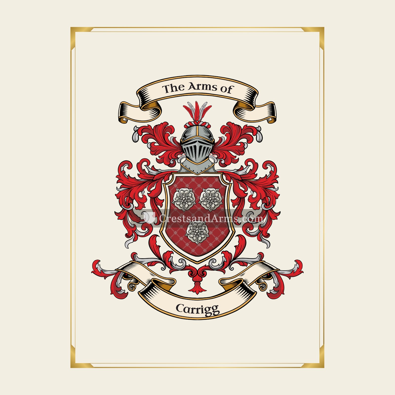 With gold border