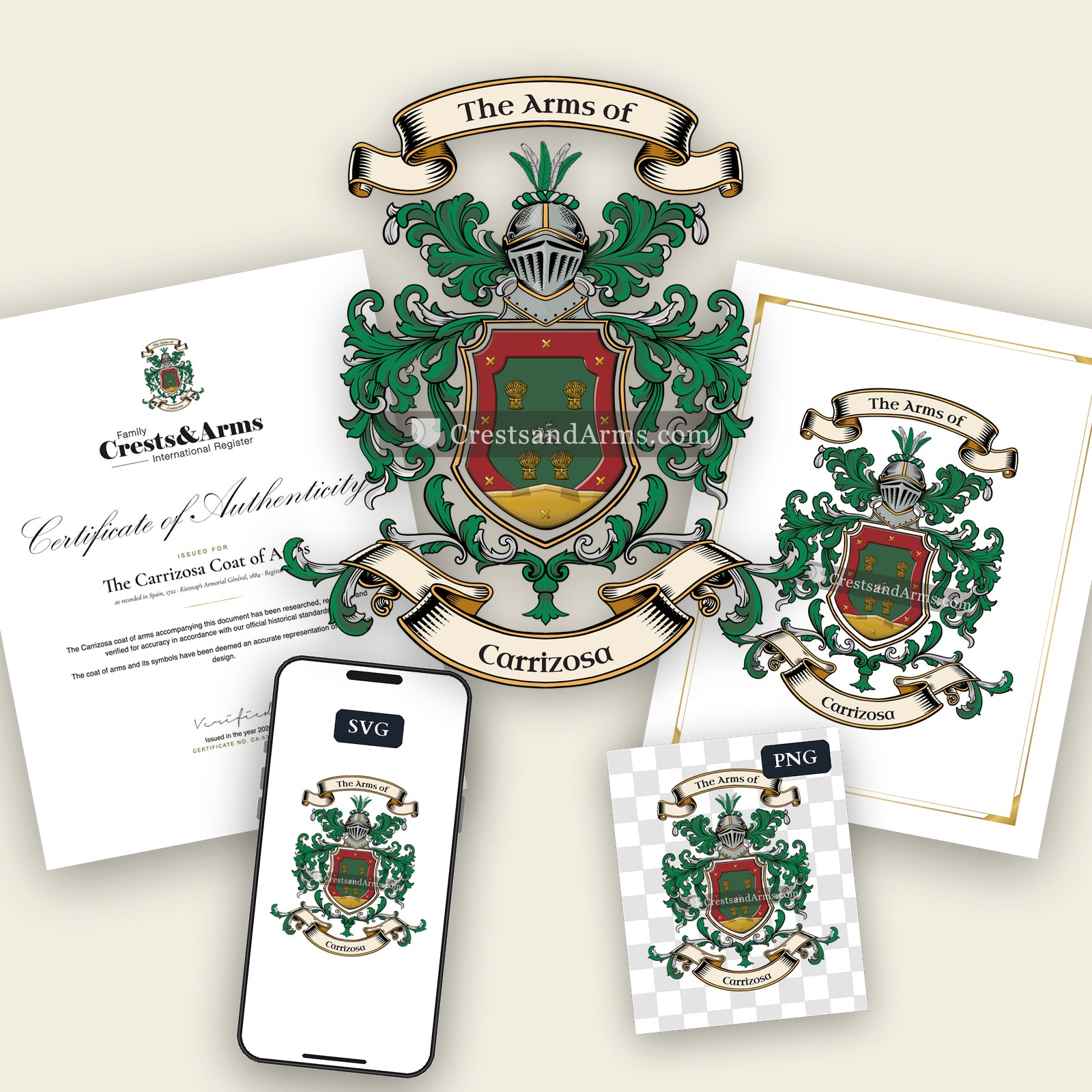 The Carrizosa arms on the coat of arms — digital pack