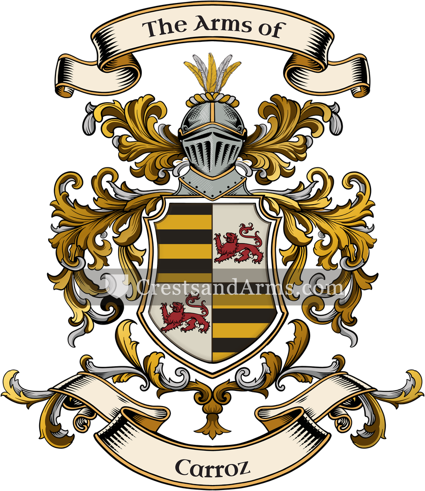 The Carroz coat of arms, drawn from the recorded blazon