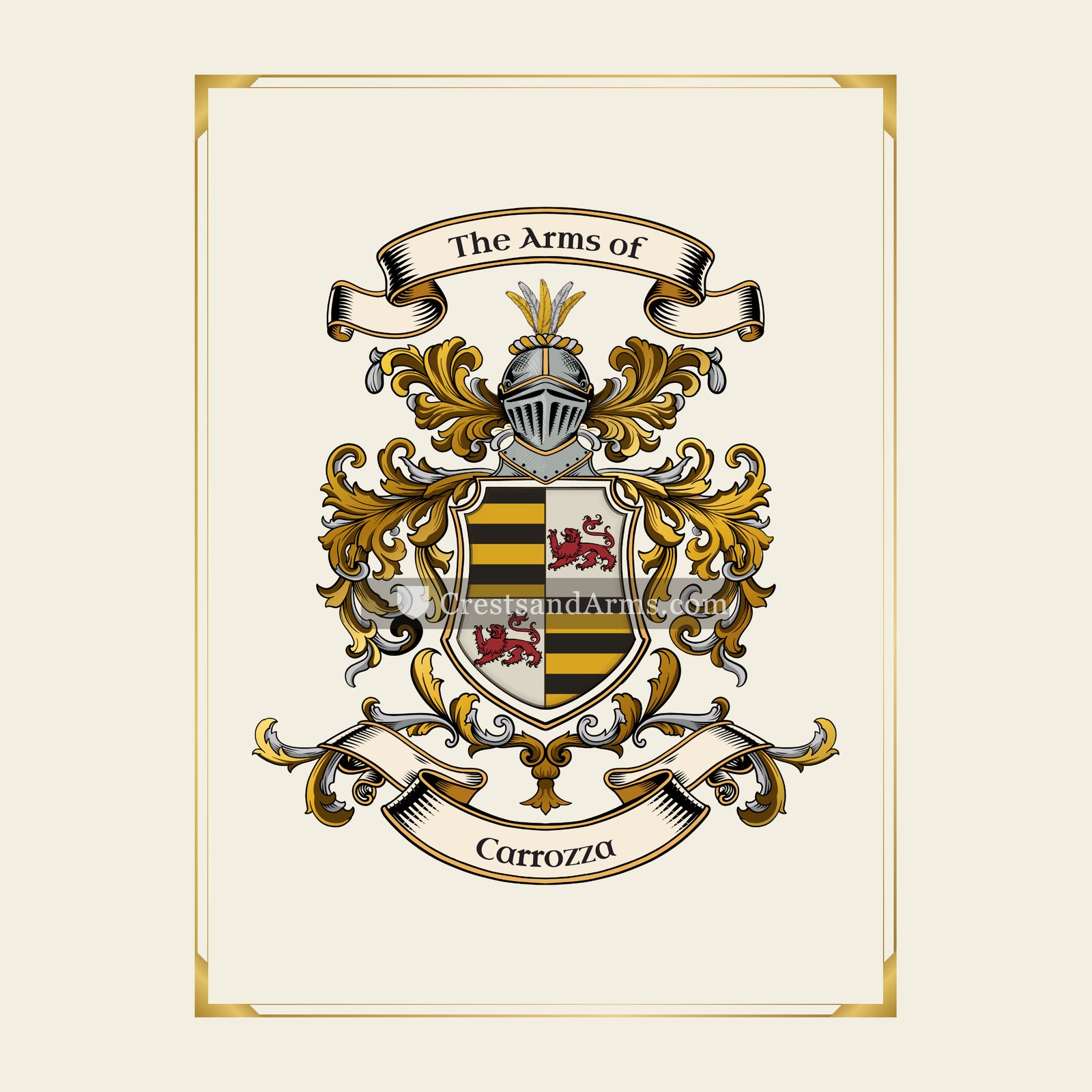 With gold border