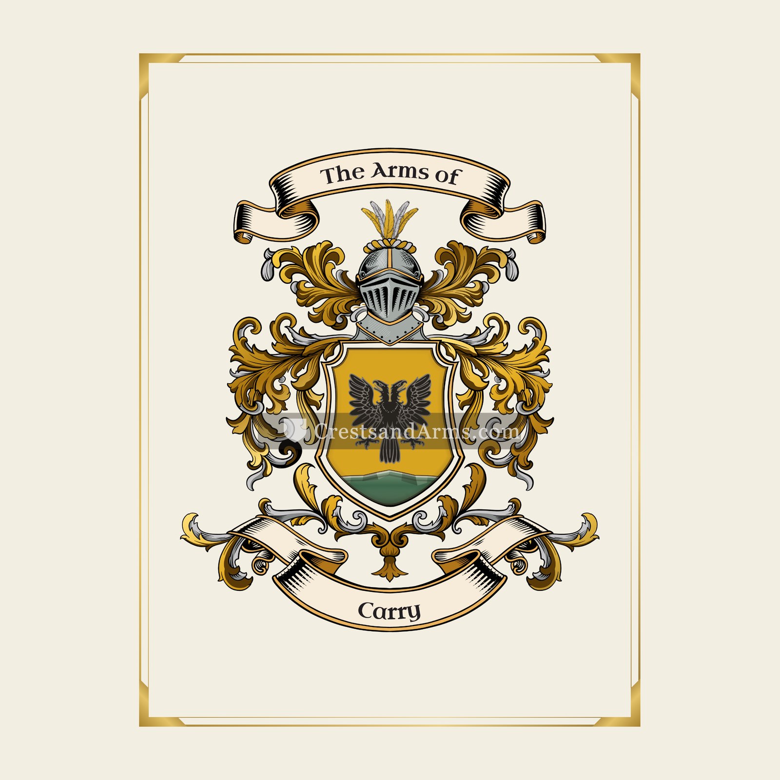 With gold border