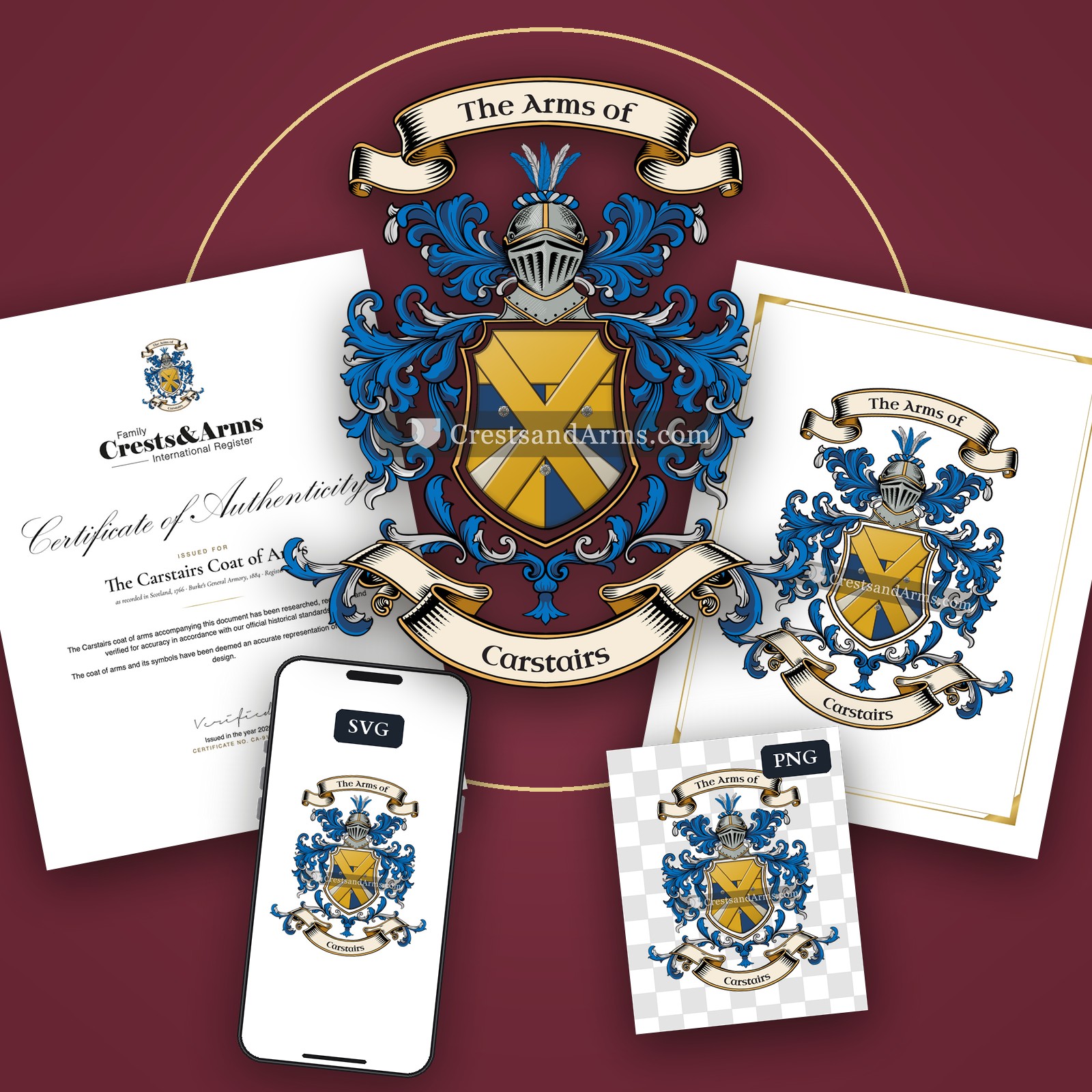 The Carstairs arms on the coat of arms — digital pack