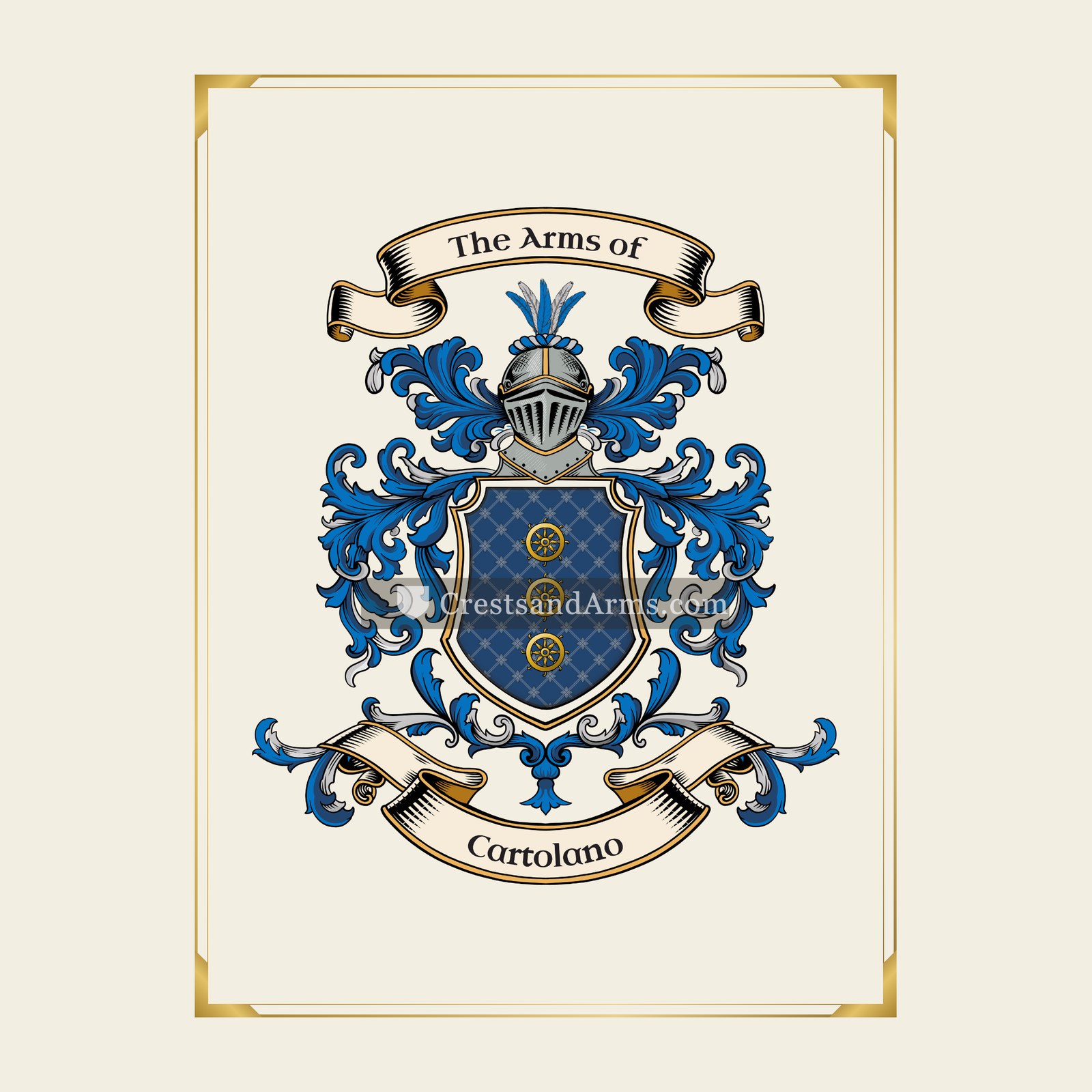 With gold border