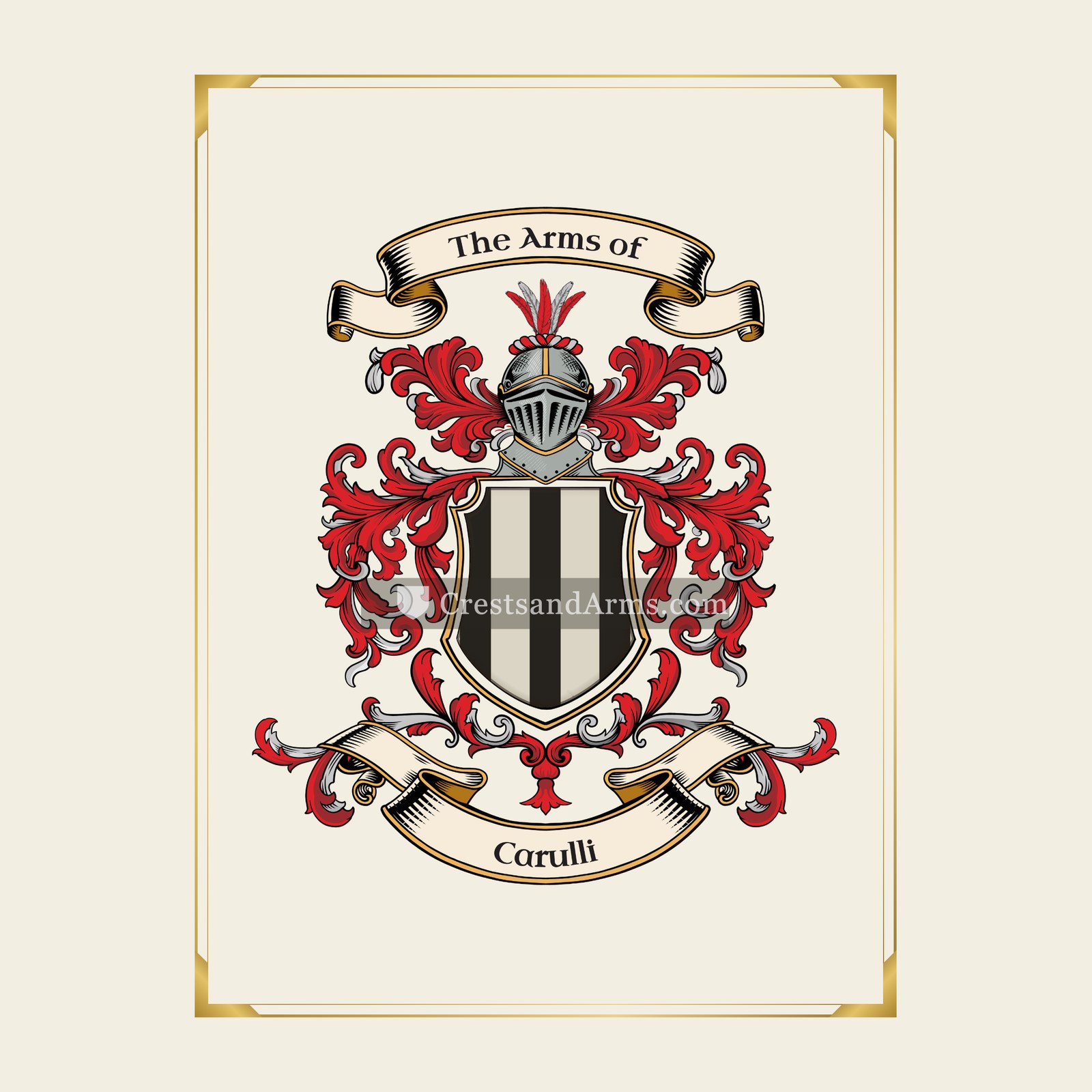With gold border