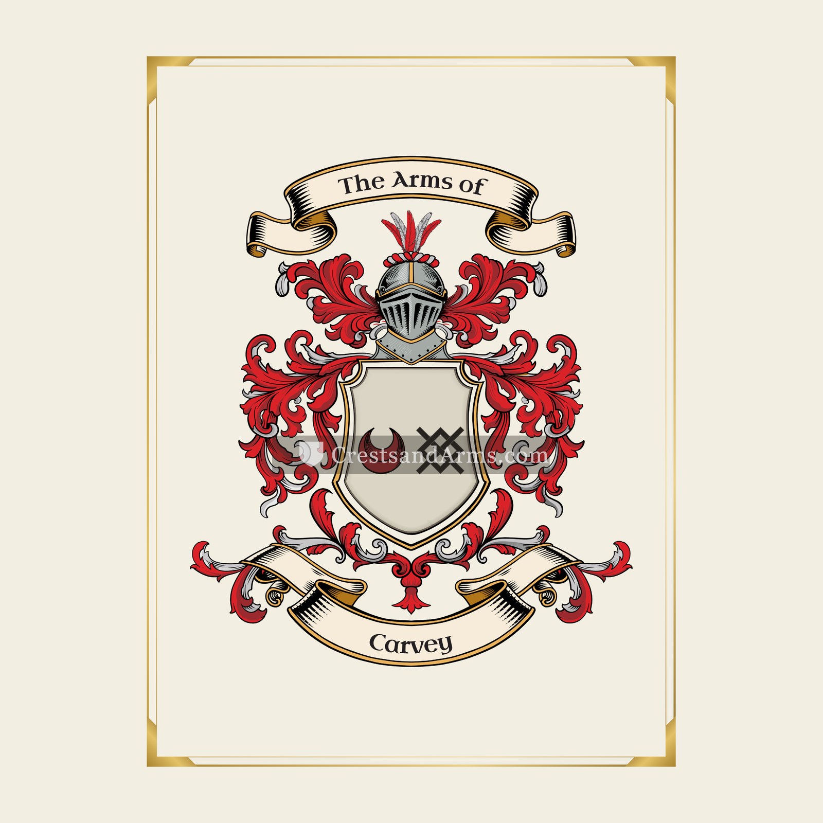 With gold border