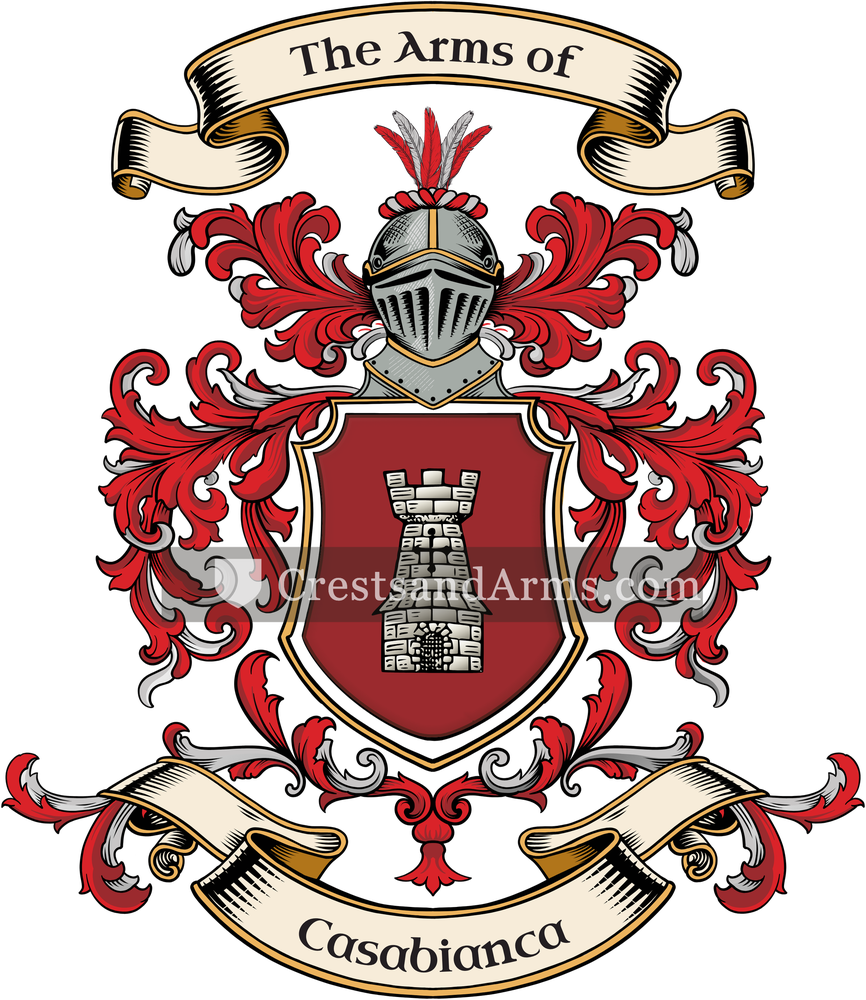 The Casabianca coat of arms, drawn from the recorded blazon