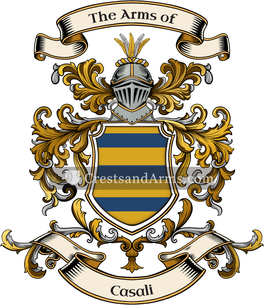 The Casali coat of arms, drawn from the recorded blazon