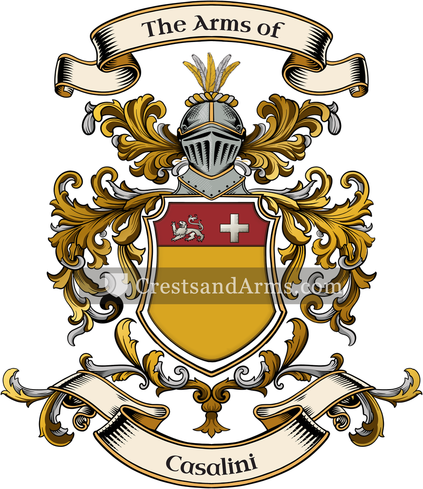 The Casalini coat of arms, drawn from the recorded blazon