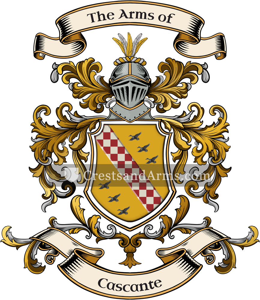 The Cascante coat of arms, drawn from the recorded blazon