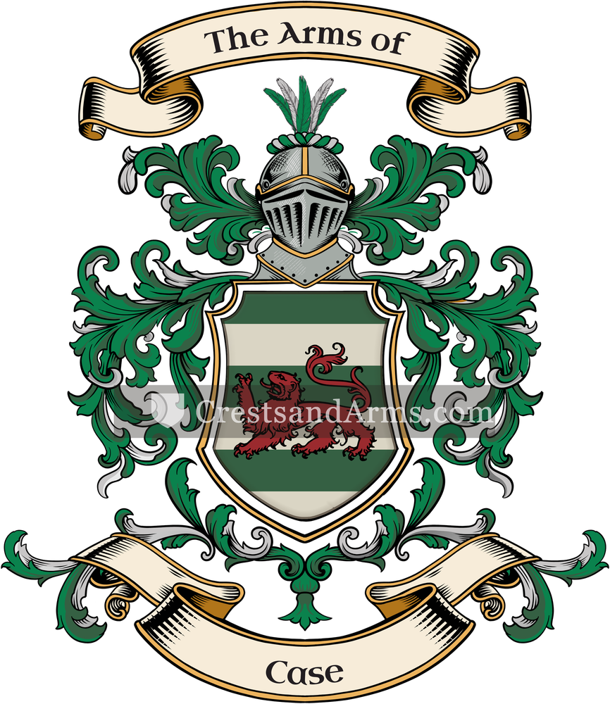 The Case coat of arms, drawn from the recorded blazon