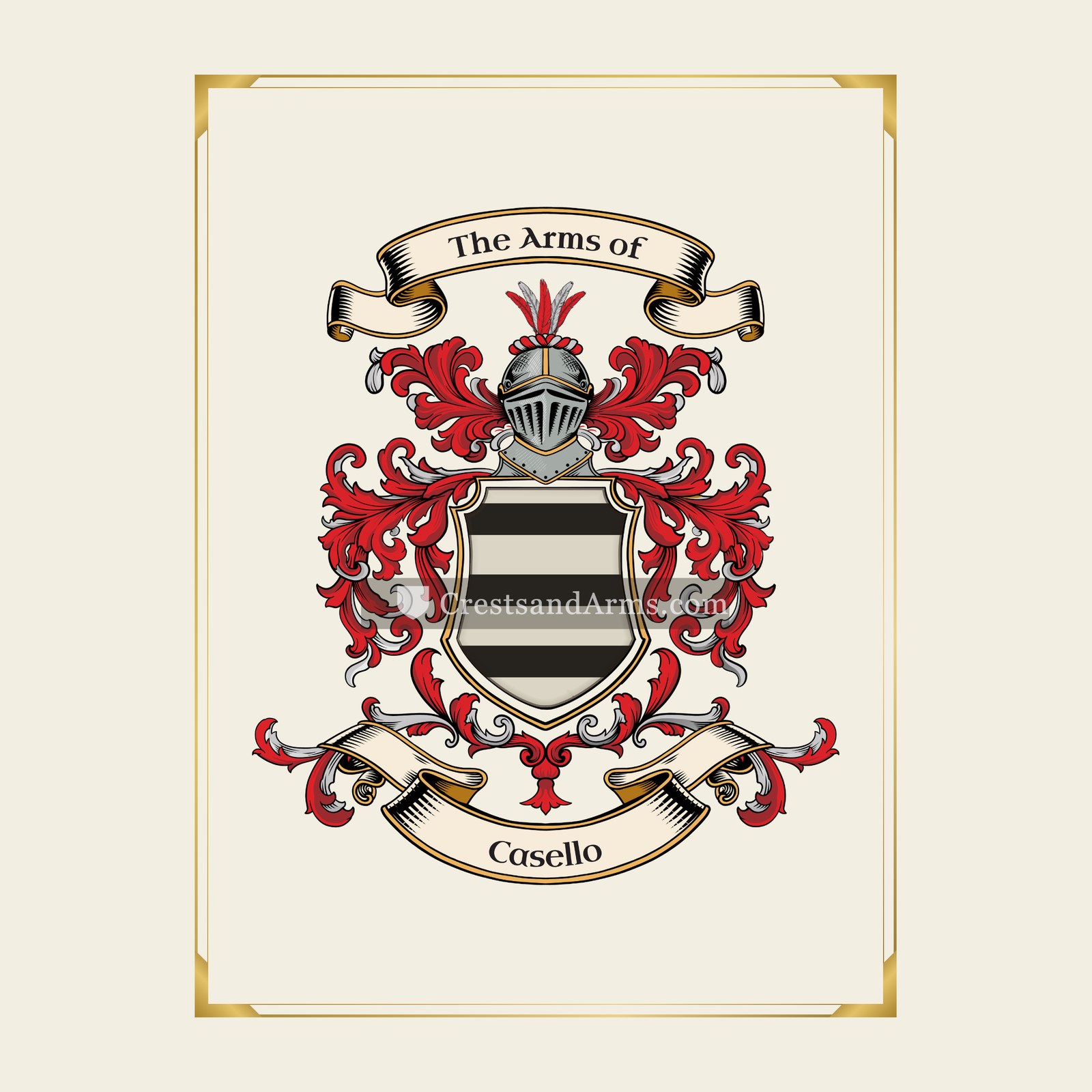 With gold border