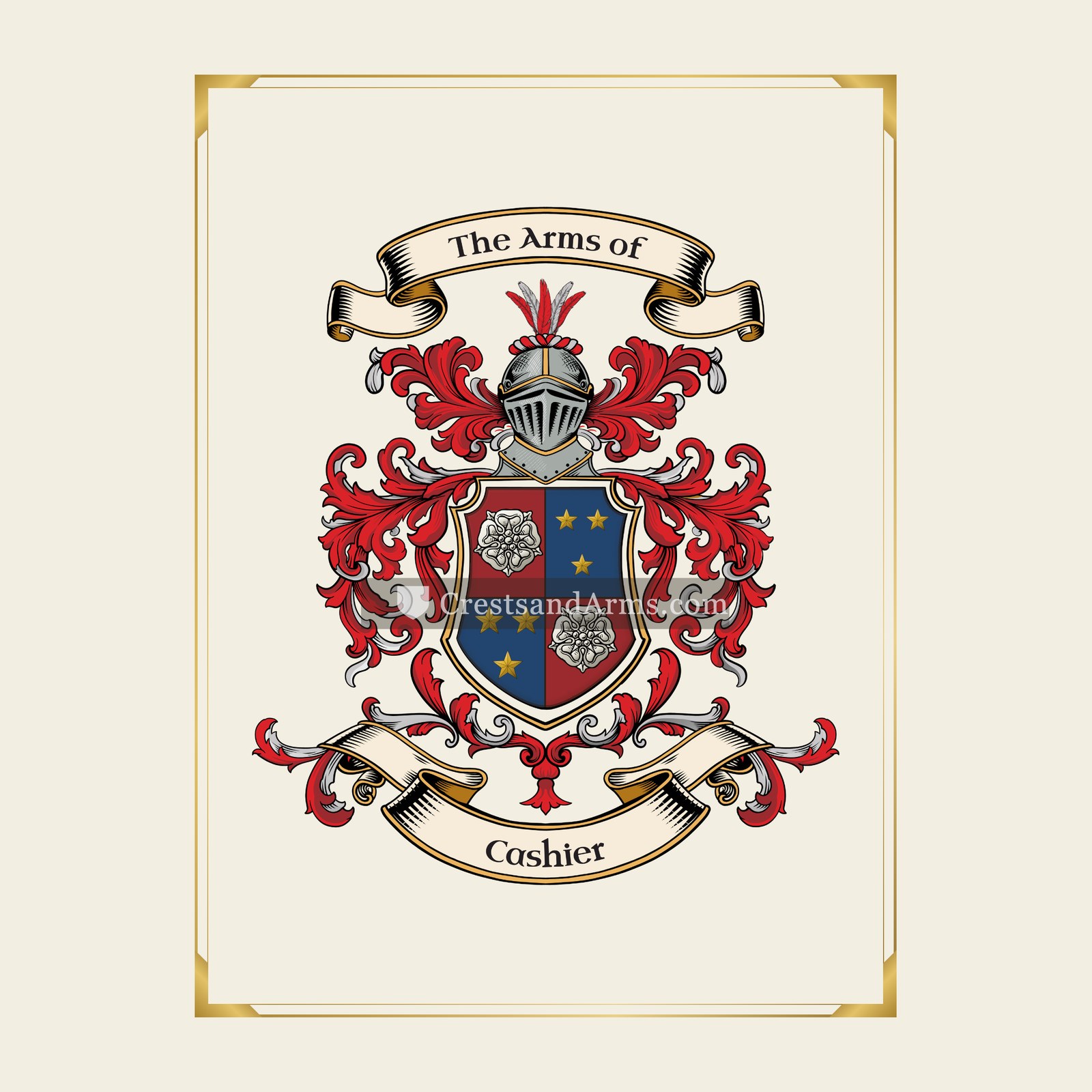 With gold border