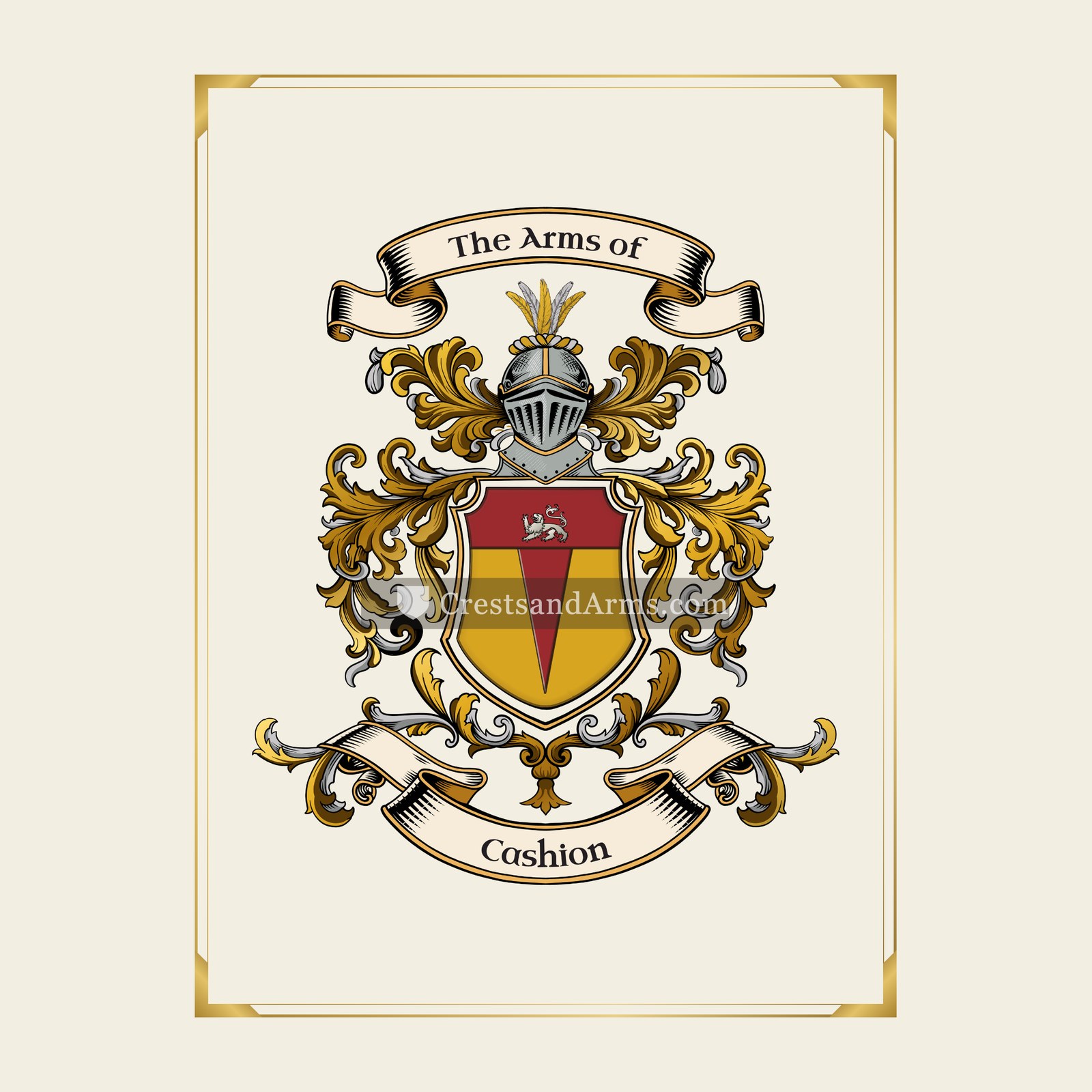 With gold border