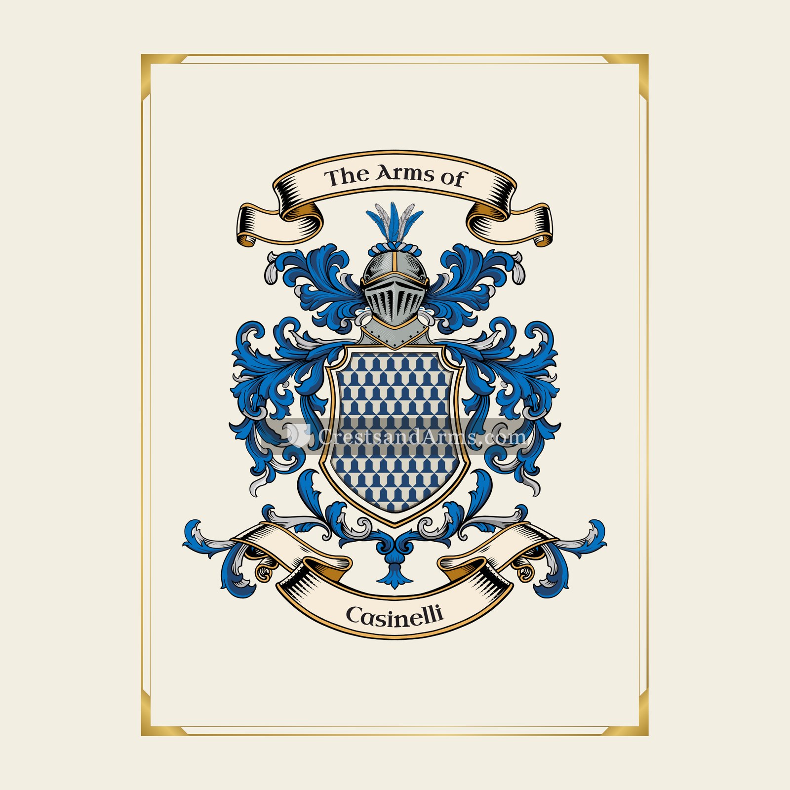 With gold border