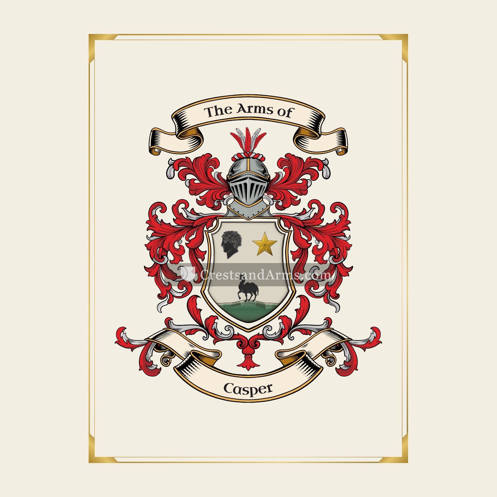 With gold border