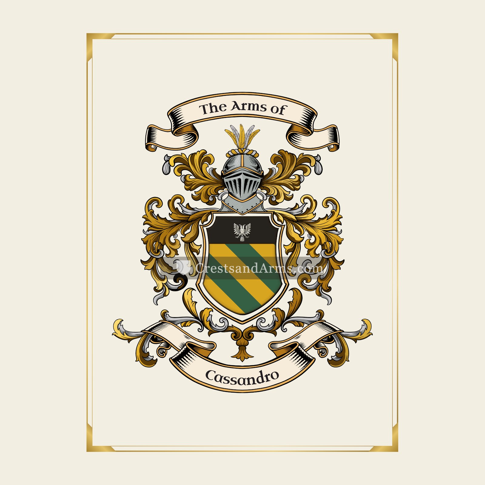 With gold border