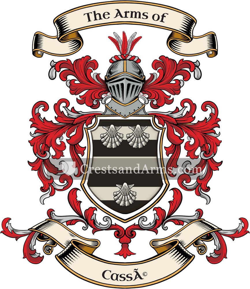 The Cassé coat of arms, drawn from the recorded blazon