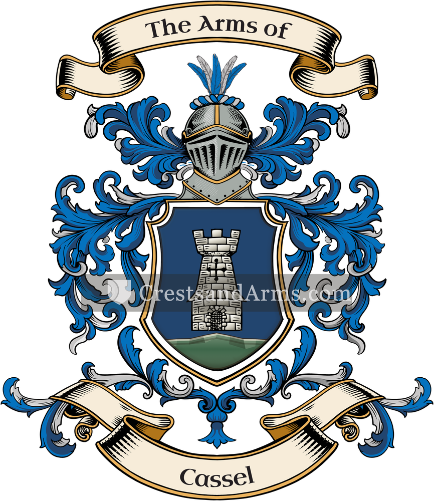 The Cassel coat of arms, drawn from the recorded blazon