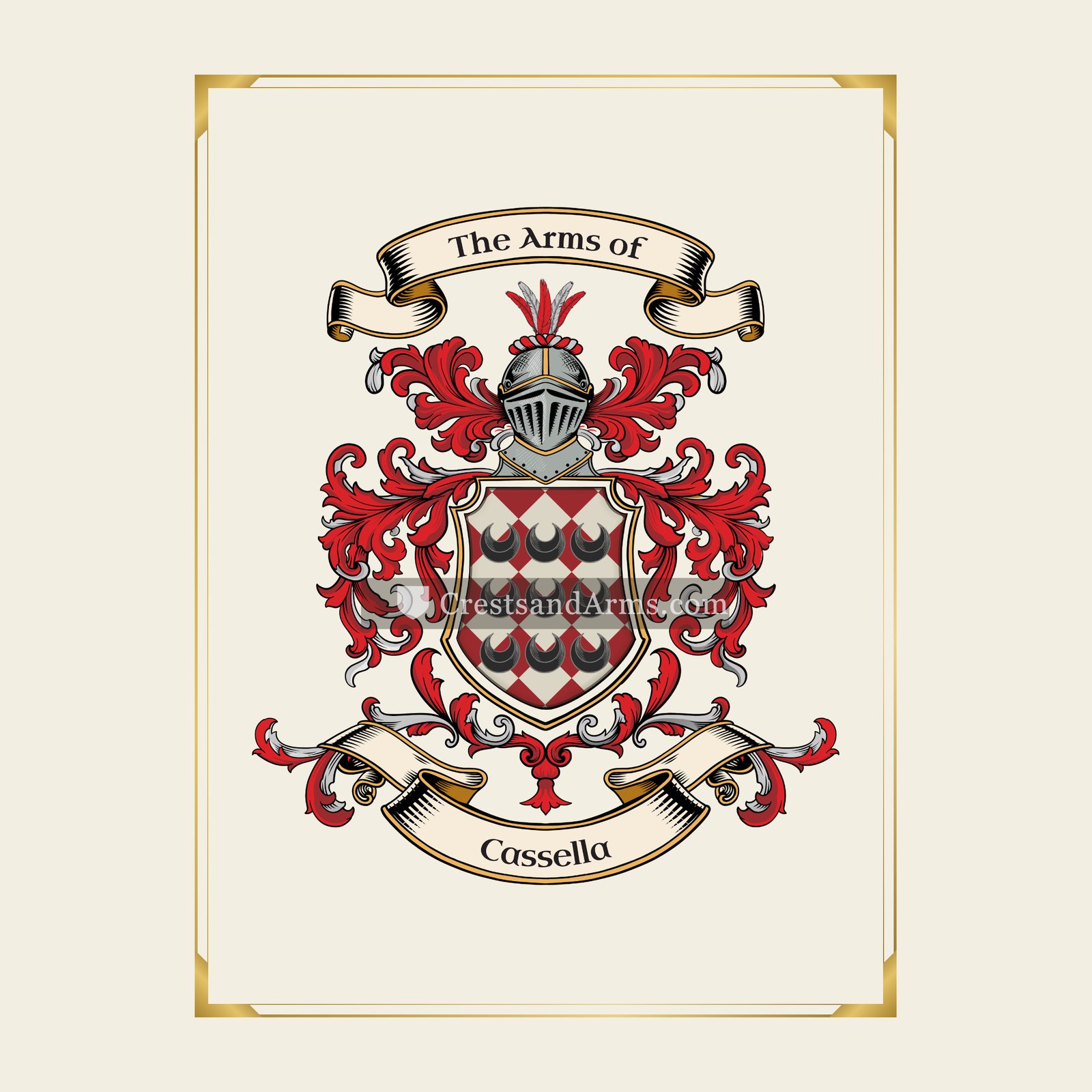 With gold border