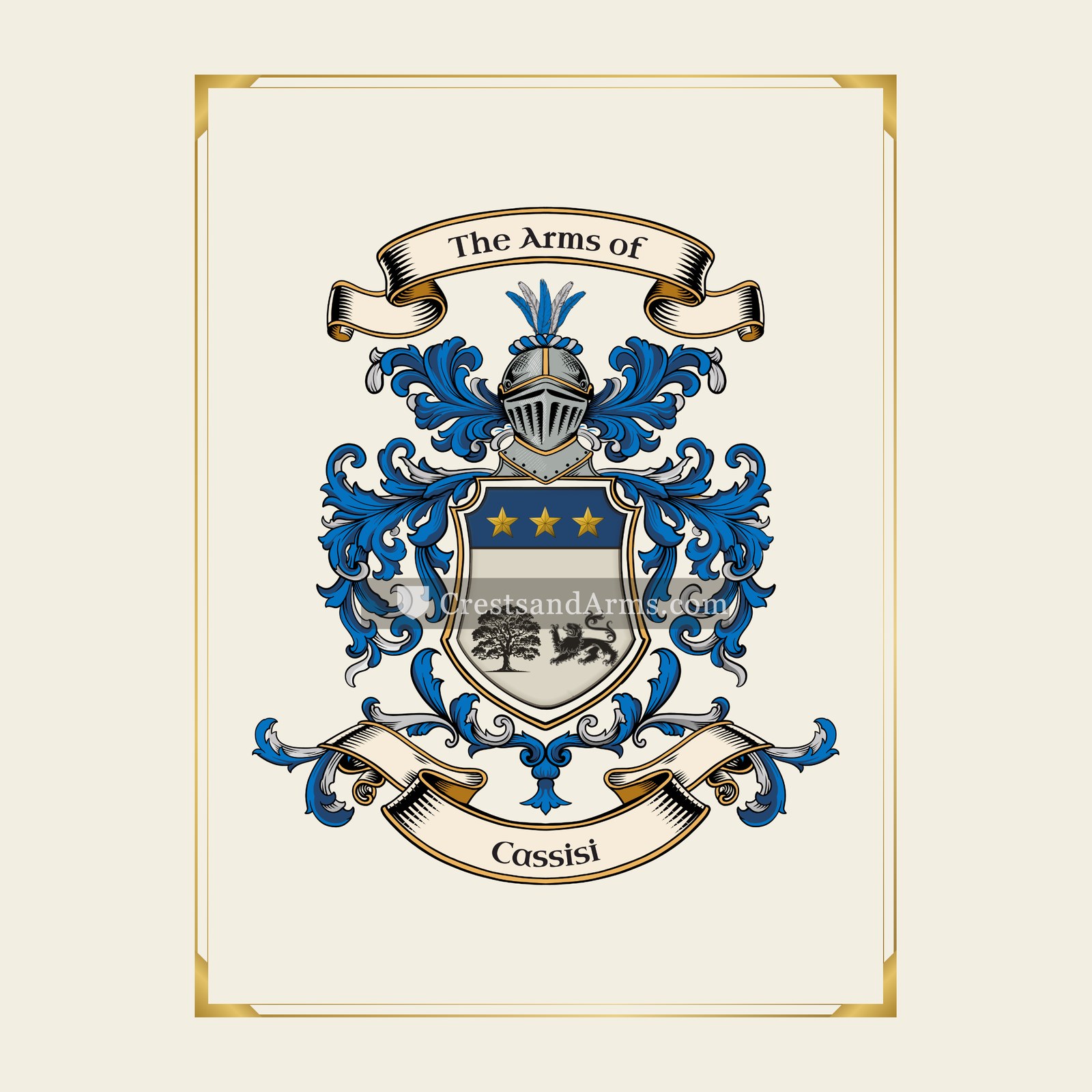 With gold border
