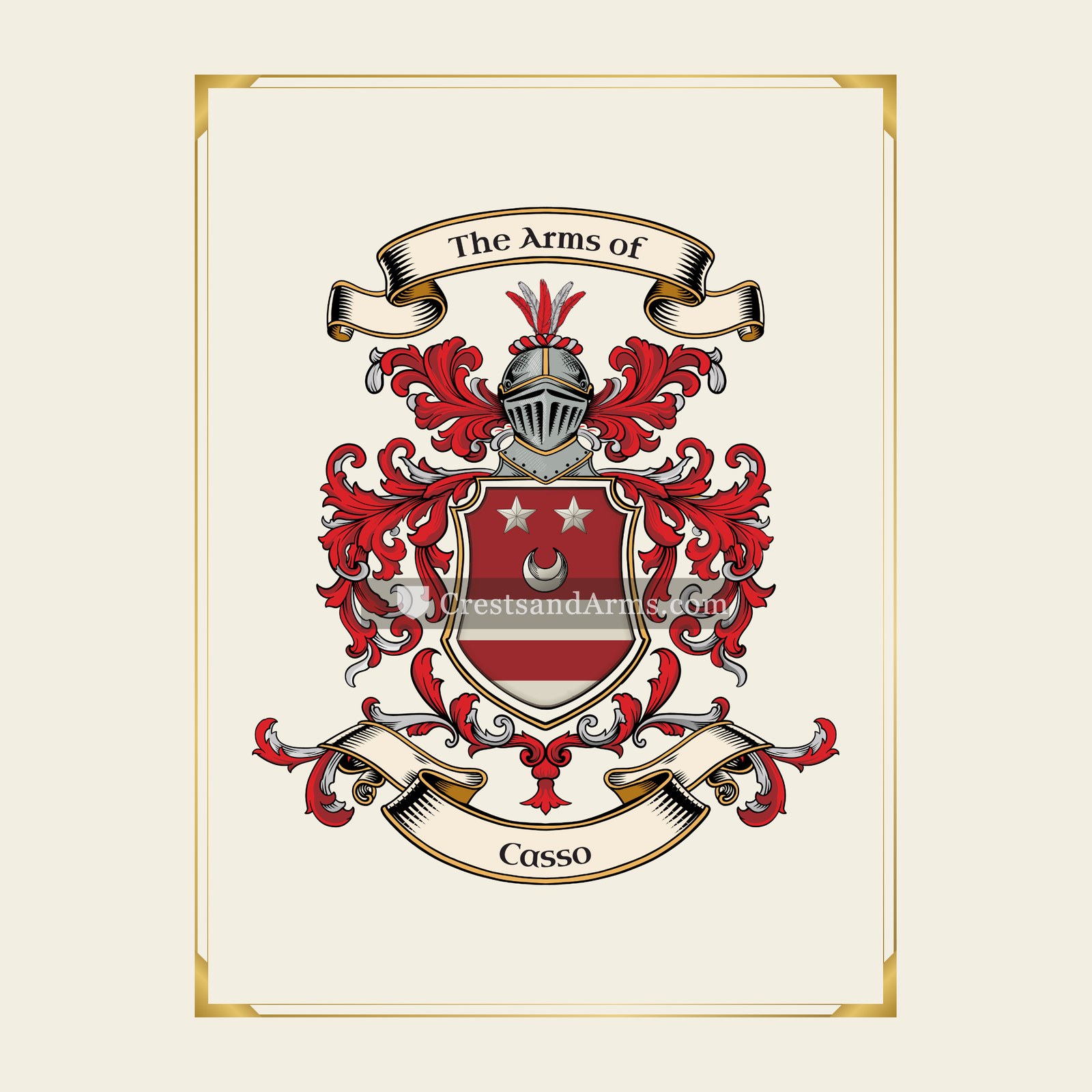 With gold border