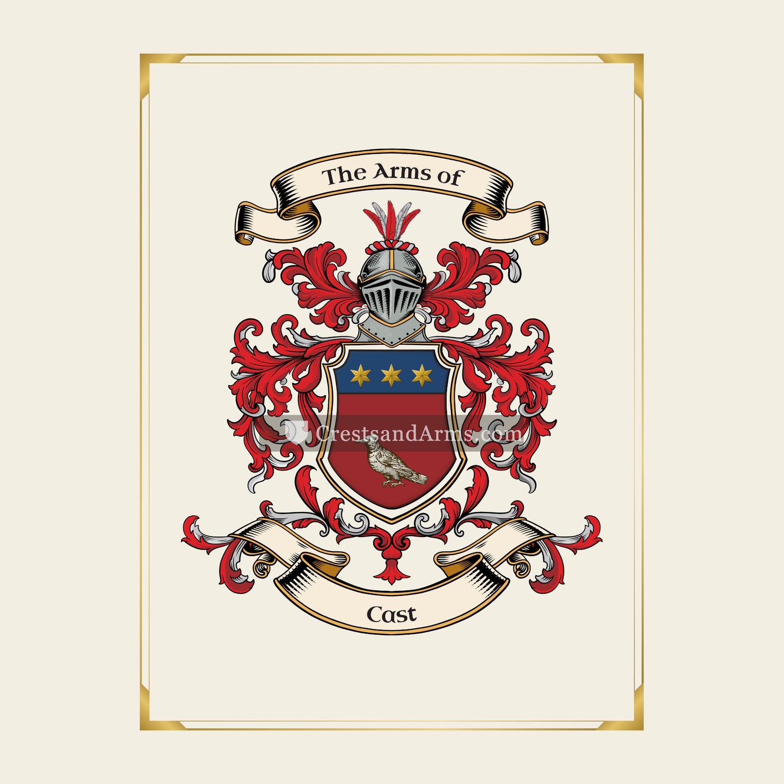 With gold border