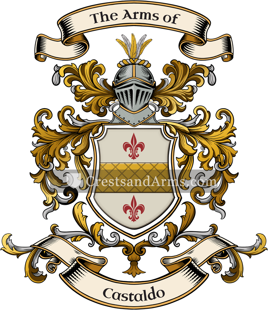The Castaldo coat of arms, drawn from the recorded blazon