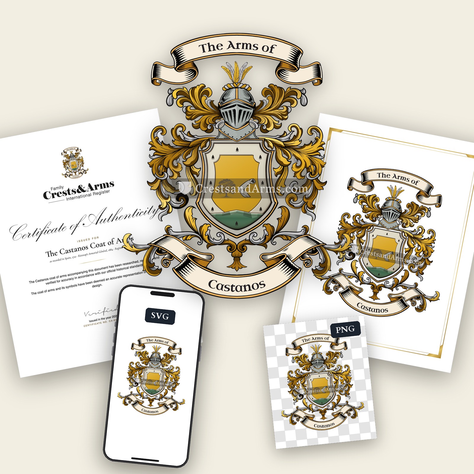 The Castanos arms on the coat of arms — digital pack