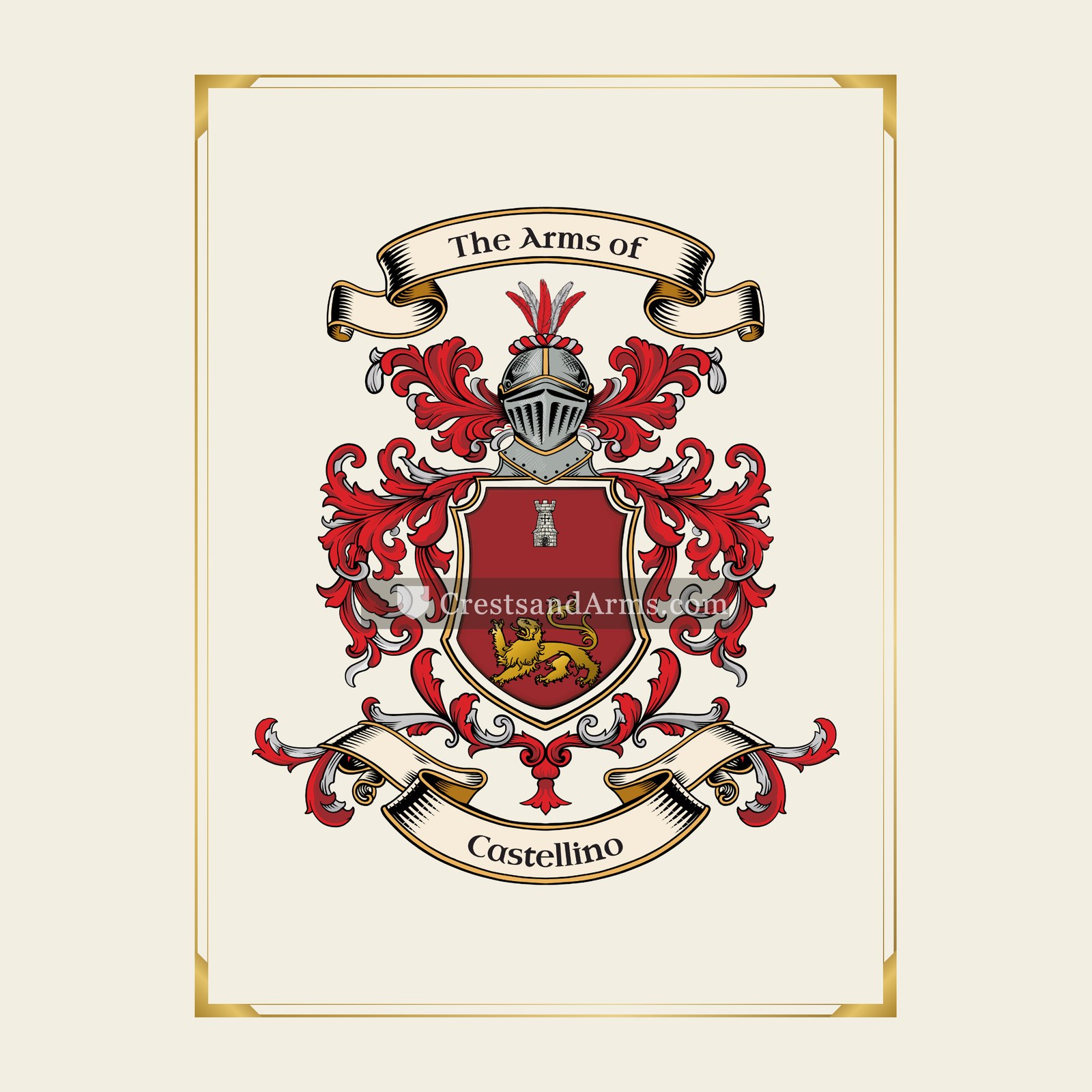 With gold border